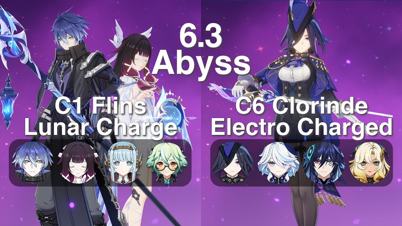 C1 Flins with Columbina Lunar Charge & C6 Clorinde Electro Charged | 6.3 Abyss | Genshin Impact