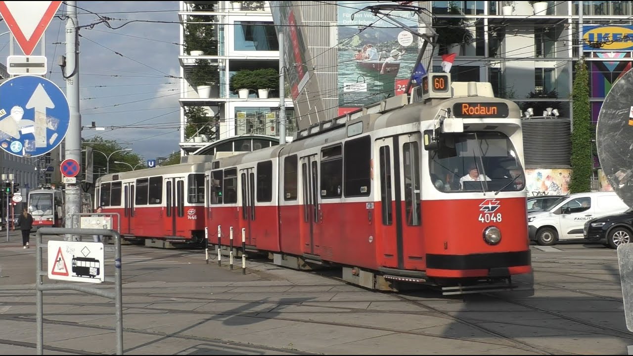 Straßenbahn Wien/Vienna Tram: E, Flexity & ULF bei der Haltestelle Westbahnhof am 24.05.2023 - FHD
