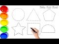 🌈 Learn Shapes & Colors for Kids 🎨 | 2D Shapes Drawing | Toddler & Preschool Learning Part 12