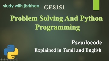 PSEUDO CODE / Explained in Tamil and English