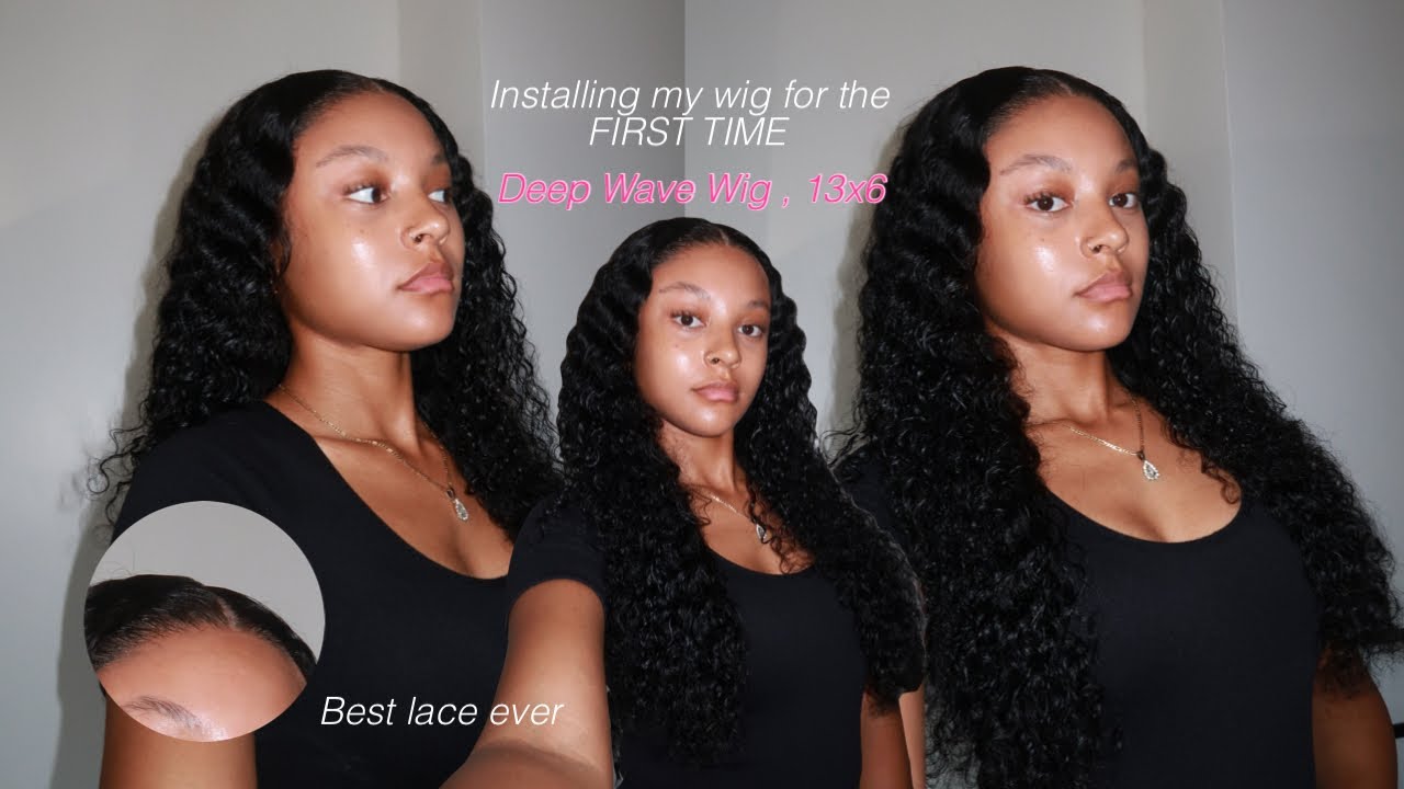 INSTALLING MY WIG FOR THE FIRST TIME | Alipearl Deep Wave 13x6 Frontal ...