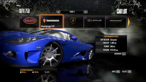 Need for Speed Shift -Tier 4 Cars