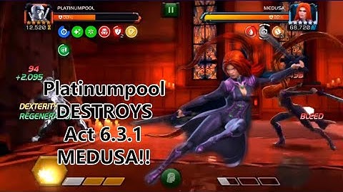Act 6.3.1 Do You Bleed Medusa Boss Solo Kill With Platinumpool! | Marvel Contest Of Champions