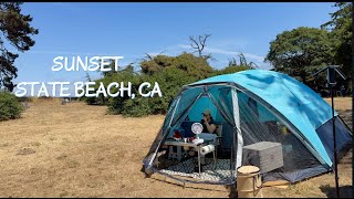 IT WAS SUPPOSED TO BE A CHILL CAMPING …. THEN THIS HAPPENED!! 🏕️ Sunset State Beach, CA
