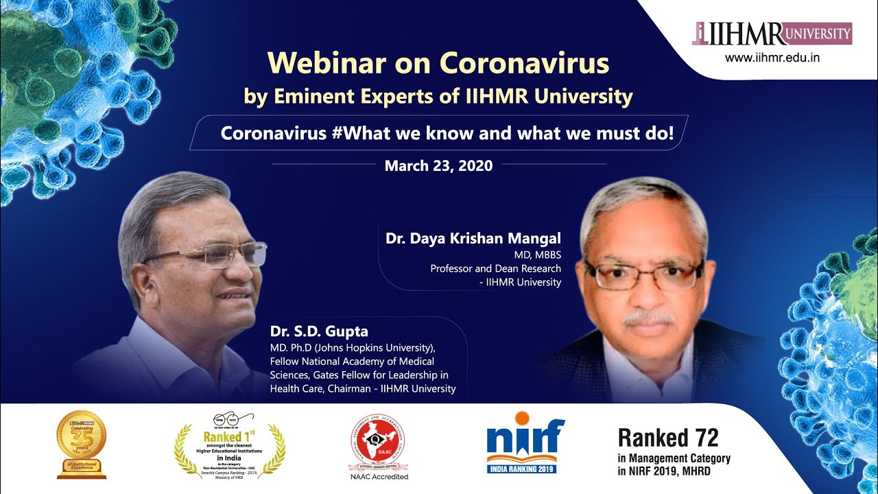 Webinar on coronavirus #What we know and what we must do! - YouTube