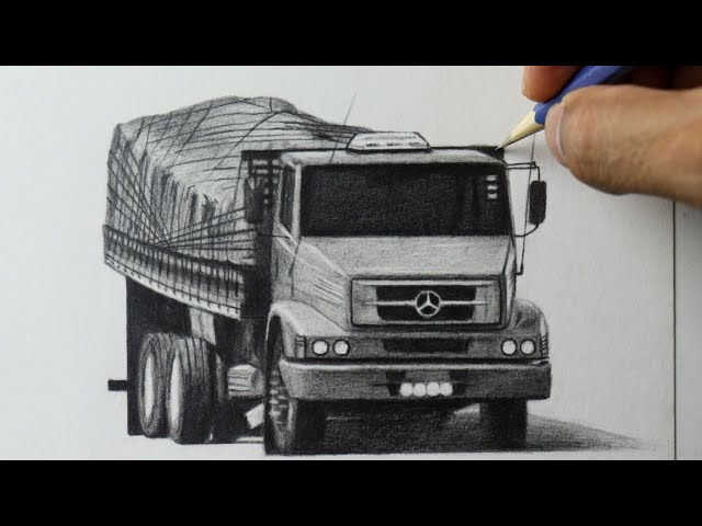 Como desenhar um caminhão verdureiro - Artego 2428 Mercedes - Benz