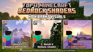 TOP 3 BEST SHADERS FOR MINECRAFT BEDROCK 1.26+ NO VIBRANT VISUALS