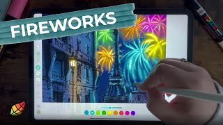 Pigment Tips : Fantastic Fireworks | Coloring App Tips and Tricks | ONLINE COLORING TUTORIAL screenshot 4