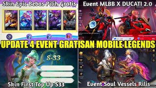 UPDATE 4 EVENT GRATISAN MOBILE LEGENDS 2024! SKIN EPIC BEBAS PILIH GRATIS, MLBB X DUCATI PART 2