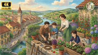 Peaceful Life in our Rooftop Garden: Slow Living Cooking & Urban Gardening | Ghibli-Style ASMR screenshot 5
