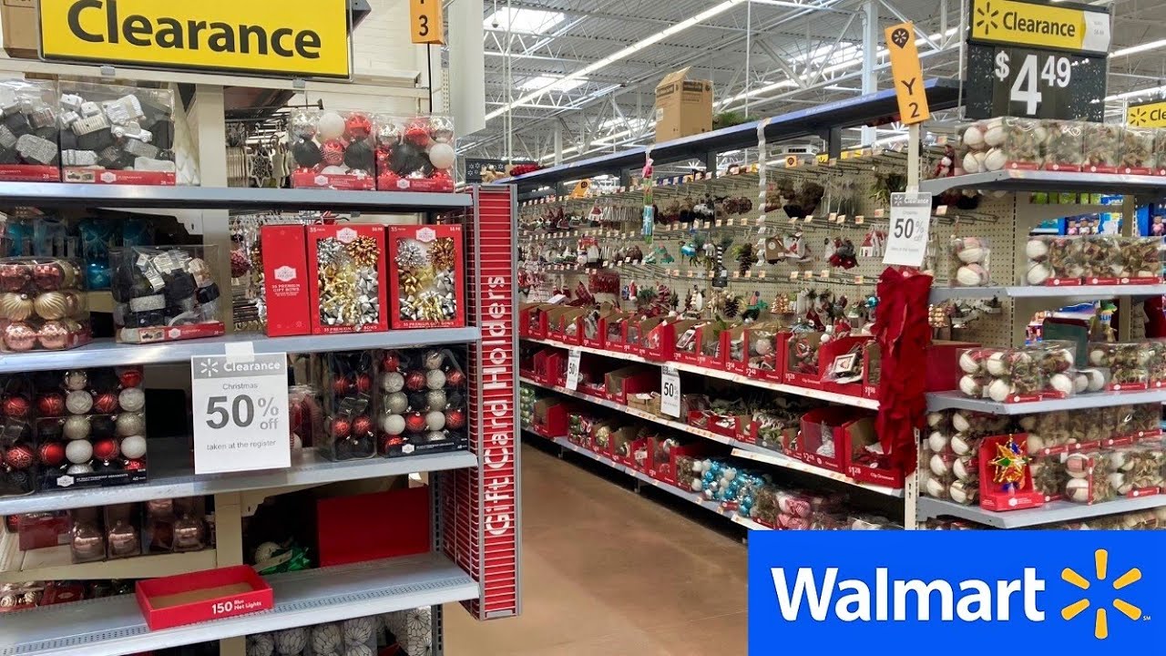 WALMART CHRISTMAS CLEARANCE CHRISTMAS DECORATIONS ORNAMENTS SHOP WITH ME SHOPPING STORE WALK
