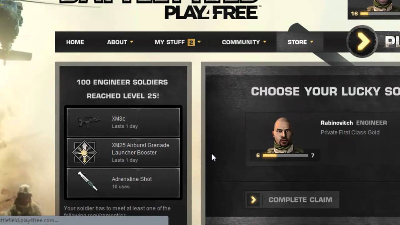 Battlefield Play4Free - Redeem Codes - Engineer Gift [November]