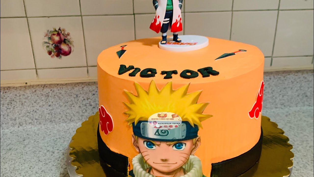 CAKE. TEMA NARUTO..(UNA DECORACION SUPER SENCILLA) - YouTube