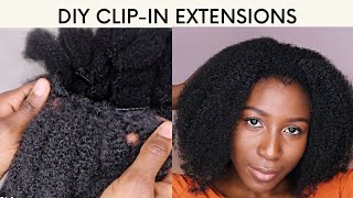 HOW TO: DIY CLIP IN EXTENSIONS FROM CROCHET HAIR| DIY 4C HAIR CLIP IN EXTENSION | NATURAL 4C CLIP IN