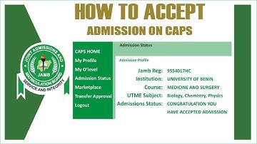 How to Accept Admission on JAMB CAPS | How to Check JAMB CAPS Status