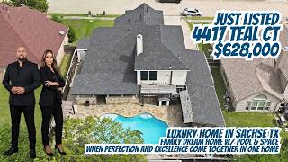 $628K Luxury 5 Bed Pool Home in Sachse TX | Gym + Sauna + Heated Pool | 4417 Teal Ct Tour