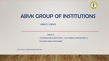 Grade 4 Science Adaptations How Animals Survive (part-2)