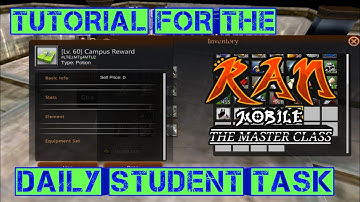 Ran Mobile | Daily Student Task Quest Tutorial | Ran Mobile: The Master Class V1.7.3e4