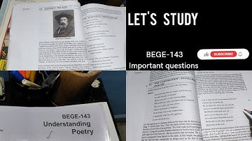 BEGE-143 Understanding Poetry(Block-1,2) Important questions for Bege143 for exams #education #ignou