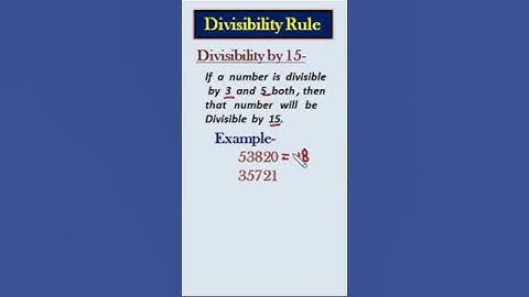 Divisibility test of 15 #Divisibility Rule #divisibilitytest #mathstricks