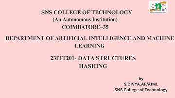 Hashing | Data Structures|SNS Institutions