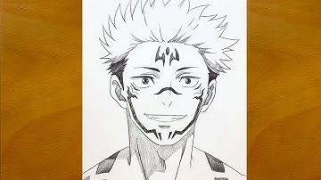 Anime sketch | How to Draw Sukuna from Jujutsu Kaisen | Sukuna drawing step by step | Draw Anime