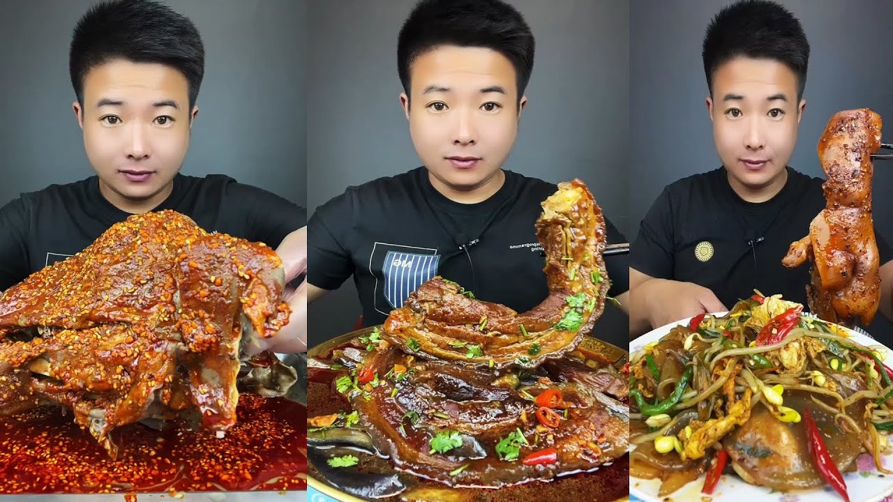 ASMR MUKBANG | SPICY BRAISED PORK BELLY |  EATING SHOW | EATING SHOW | Eat Beef Ribs 