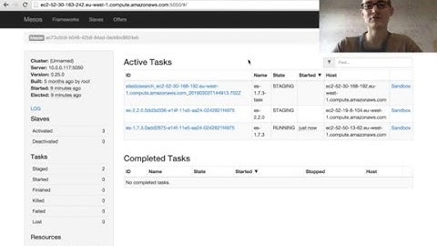Running two ES clusters with different ES versions.