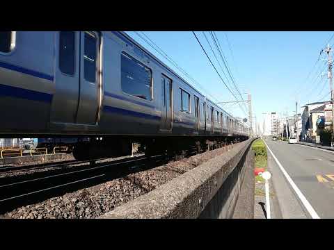 1月9日 新川崎駅付近 E217系 横クラY-128編成+横クラY-50編成