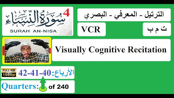 سورة النساء | الأرباع 40-41-42 | الترتيل الإدراكي البصري |VCR - Quarters 40-41-42 of Holy Quran