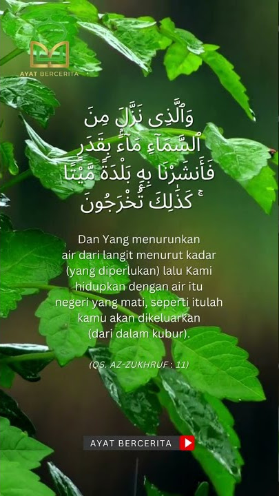 QS. AZ-ZUKHRUF : 11 |  Ayat Al-Qur'an Tentang Hujan | Hujan Dalam Alquran | Ayat Al Quran