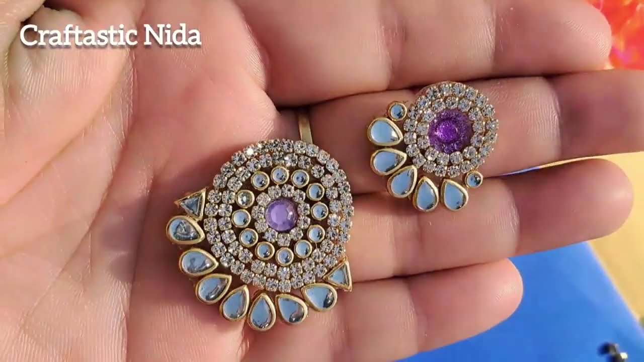 DIY Earring at home | purple earring making | Beautiful jewellery diy | Craftastic Nida 