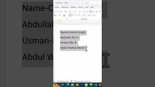 Convert Data to Table with Trick in MS Word ytshorts