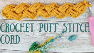Crochet Puff Stitch Cord | Braided Crochet Cord Crochet Handles for Tote Bag Crochet Tote Bag Straps