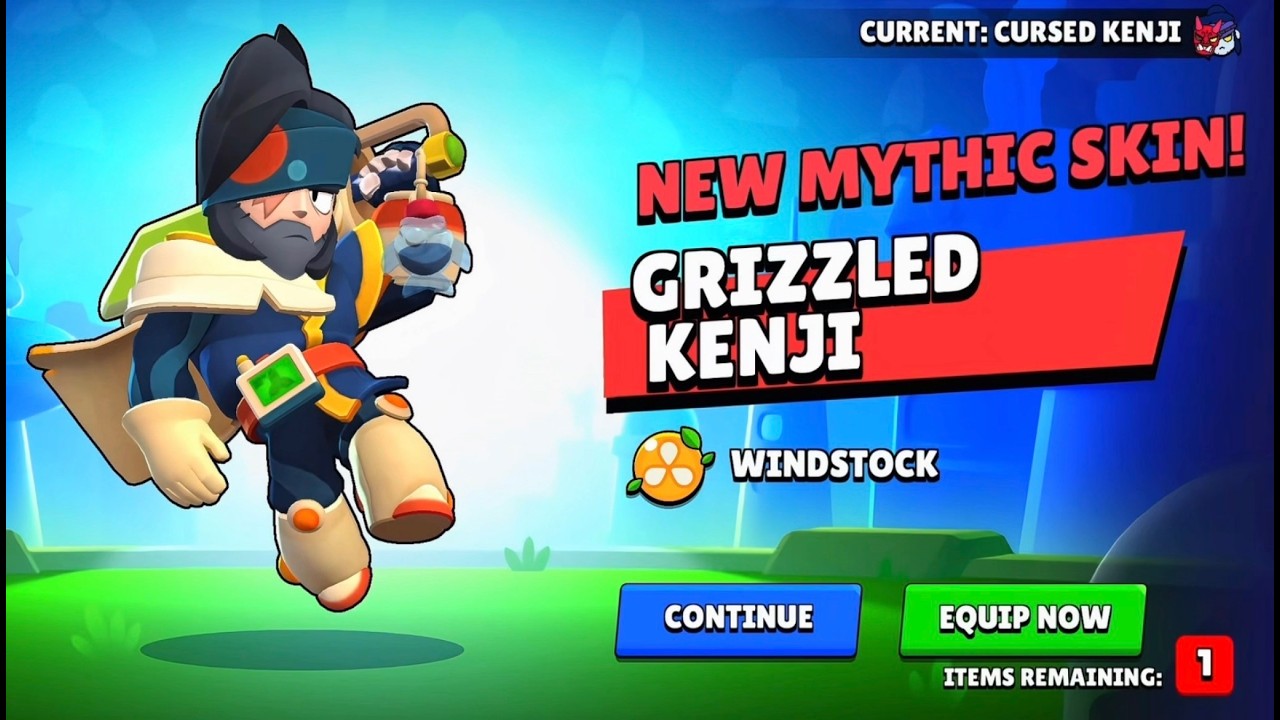 kenji　時間限定 Grizzled Kenji Brawl Stars Skin Windstock - YouTube