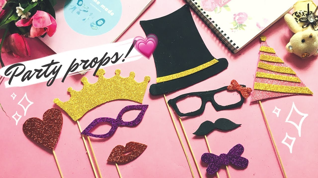 Party props / Selfie Props / DIY Photobooth Props Ideas ~ Home Made Happiness 💗