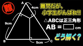 【面白い算数の問題】正三角形の１辺の長さは？？【難問】