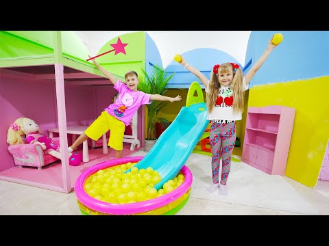 Diana and Roma Magic Colored playhouse challenge