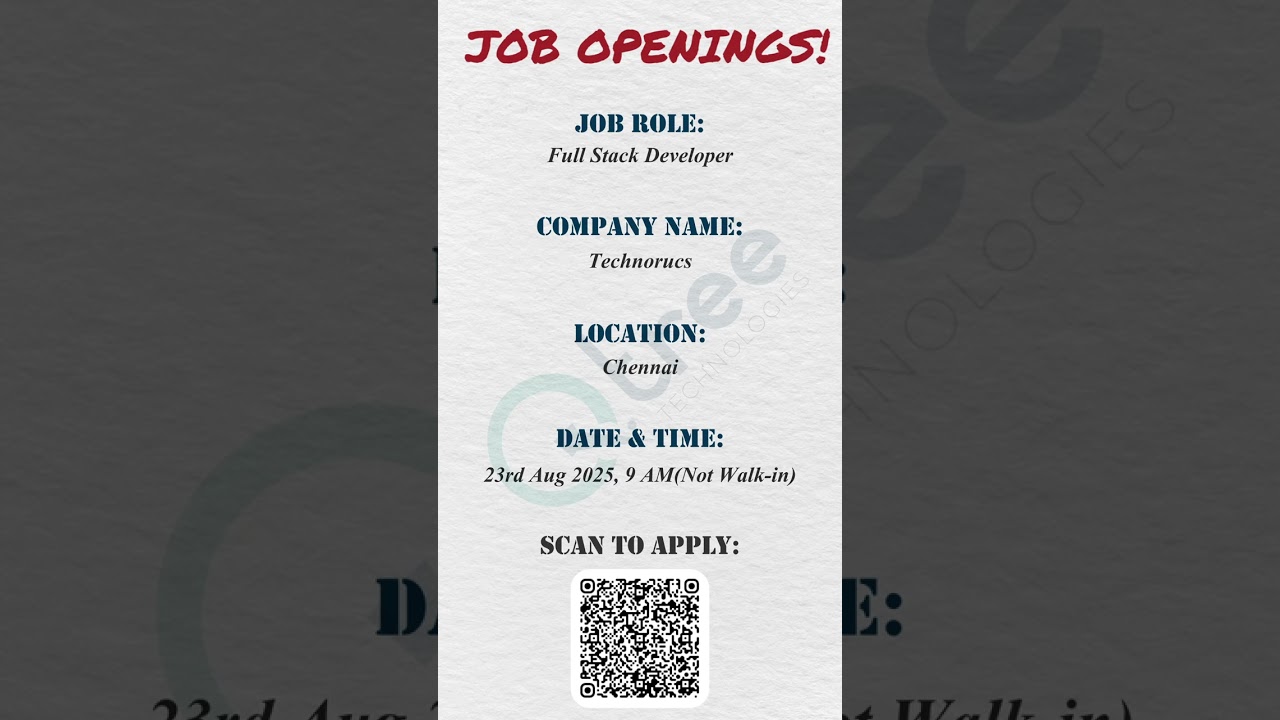 Hiring Freshers | Full Stack Developer Jobs 2025 | Kickstart Your Tech Career 🚀💻