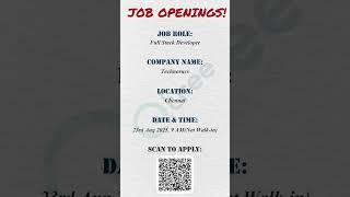 Hiring Freshers | Full Stack Developer Jobs 2025 | Kickstart Your Tech Career 🚀💻