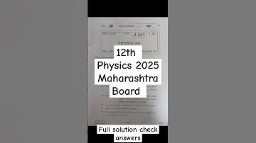 ✅ 12th Physics Board Paper 2025 !! 12th Physics Paper with solution Maharashtra Board 💥