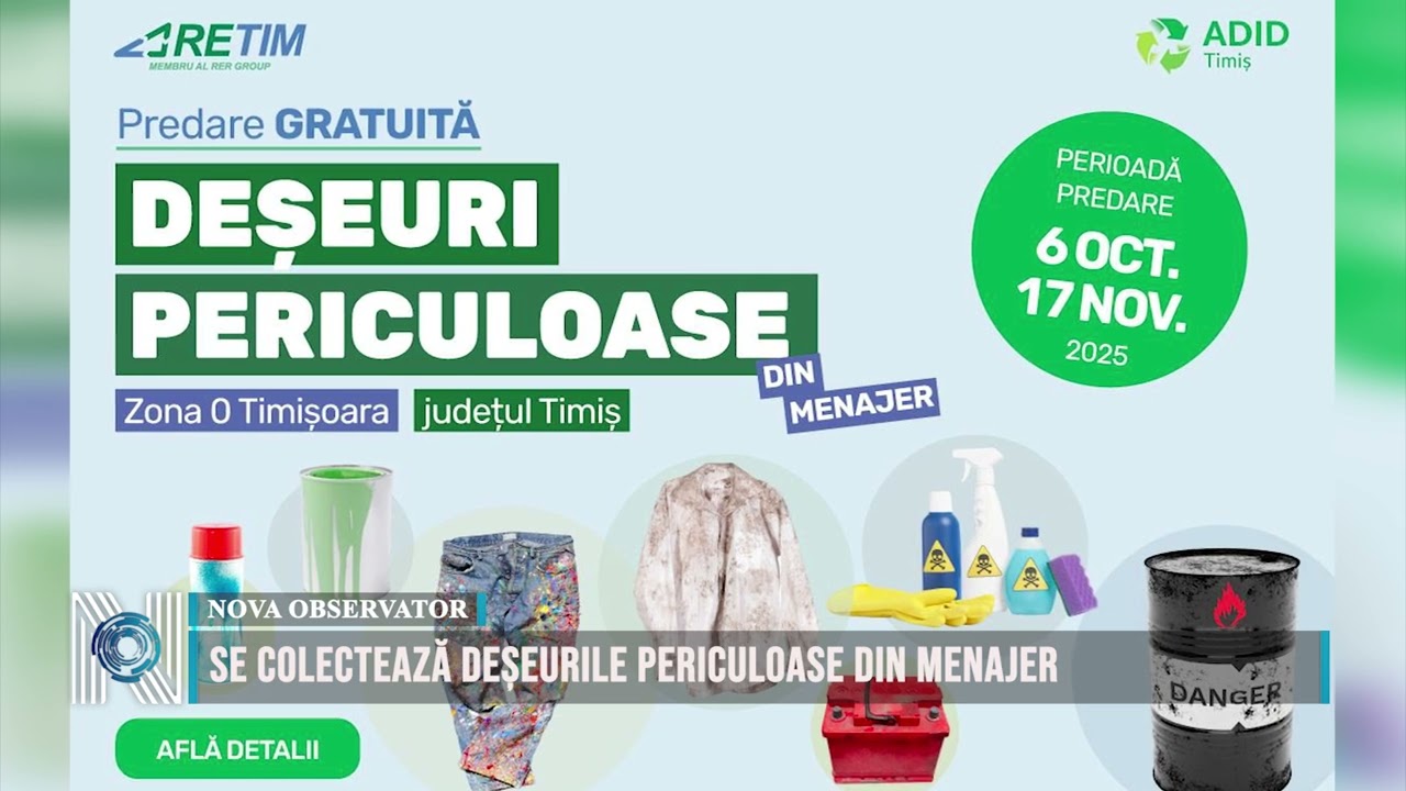 Se colectează deșeurile periculoase din menajer 