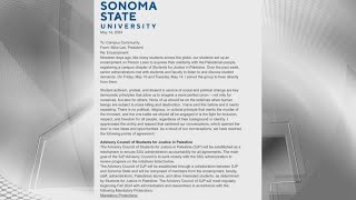Sonoma State agreement with proPalestine protesters