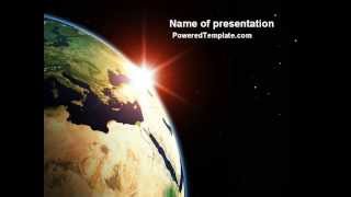 Sunrise in Space PowerPoint Template by PoweredTemplate.com