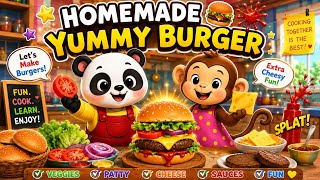 Homemade Burger Fun with Kiku &amp; Mimi 🍔 | Kids Cooking Adventure