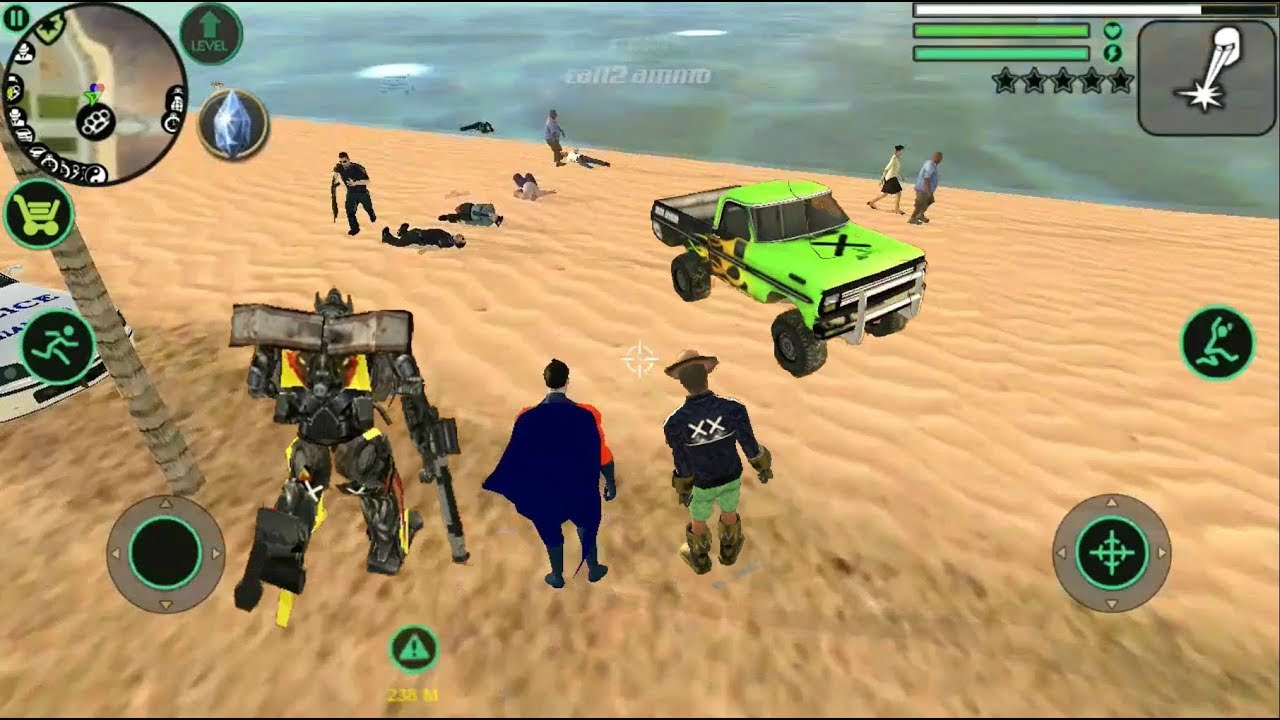 ► Vegas Superman & Car Robot Escaping - Vegas Crime Simulator Gameplay #57