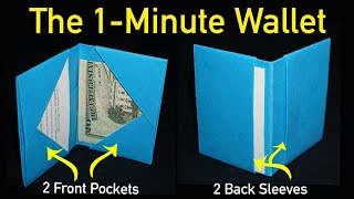 The Easy 1-Minute Wallet! (Easiest Paper Wallet/Card-Holder)