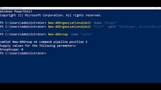 How to create Organizational Unit, Nested OU, Group in server 2019 by Powershell