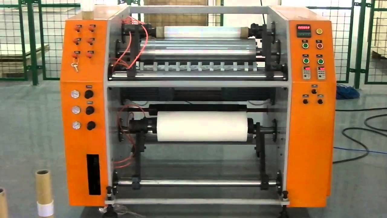 Semi automatic stretch film rewinding slitting machine ;pre stretch