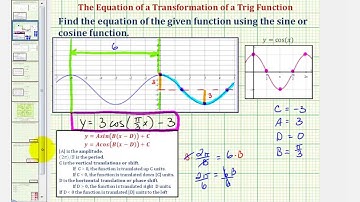 Ex: Find the Equation of a Transformed Cosine Function - Form: Acos(Bx)+C